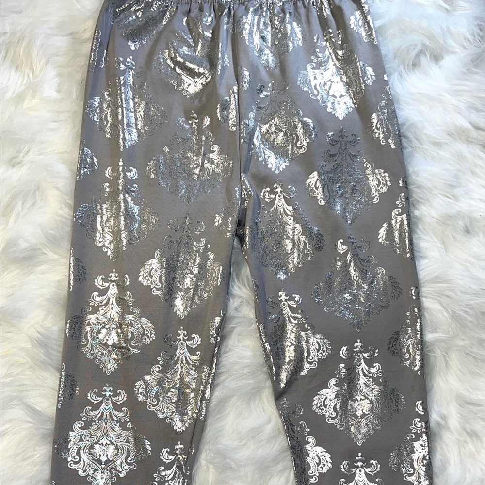 Embroided Metallic Leggings